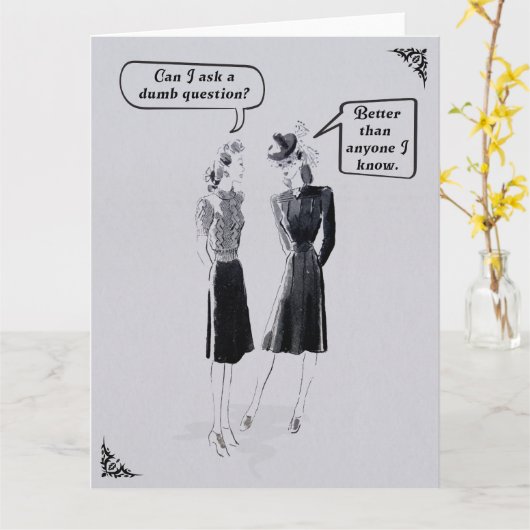 1950おもしろい年のおしゃれな友達 カード (黄色い花)