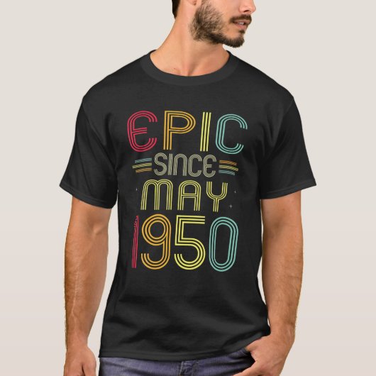 1950おもしろい年5月72日誕生日72年 Tシャツ (正面)