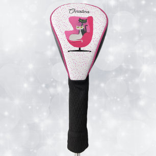 1950かわいらし年代のスタイル猫のヴィンテージピンクの椅子 ゴルフヘッドカバー