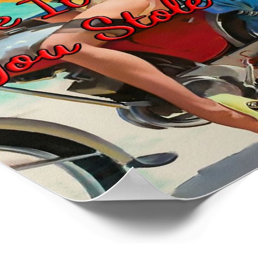 1950のオートバイの女の子バイギル・エルヴグレン ポスター (角)