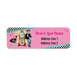 1950のダイナーレトロジュークボックスバースデーパーティーSock Hop ラベル