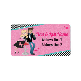 1950のダイナーレトロジュークボックスバースデーパーティーSock Hop ラベル