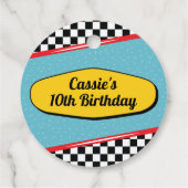 1950のダイナーレトロ誕生日お気に入りサークルのギフトラベル フェイバータグ (裏面)