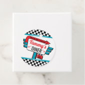 1950のダイナーレトロ誕生日お気に入りサークルのギフトラベル フェイバータグ (インサイチュ)