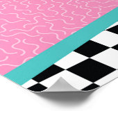 1950のダイナーレトロ誕生日パーティーソックホップデザイン ポスター (角)