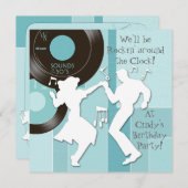 1950のテーマバースデーパーティ招待状 招待状 (正面/裏面)