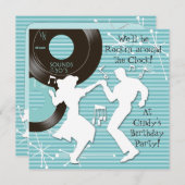 1950のテーマバースデーパーティ招待状 招待状 (正面/裏面)