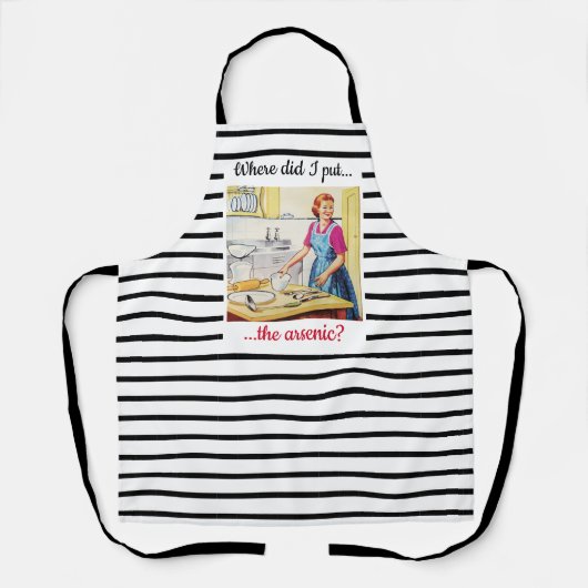 1950のヴィンテージおもしろい殺人主婦料理 エプロン (正面)