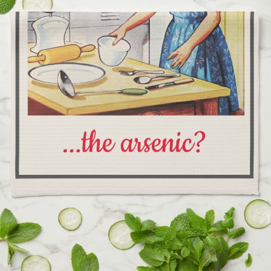 1950のヴィンテージおもしろい殺人主婦料理 キッチンタオル (折り畳み)