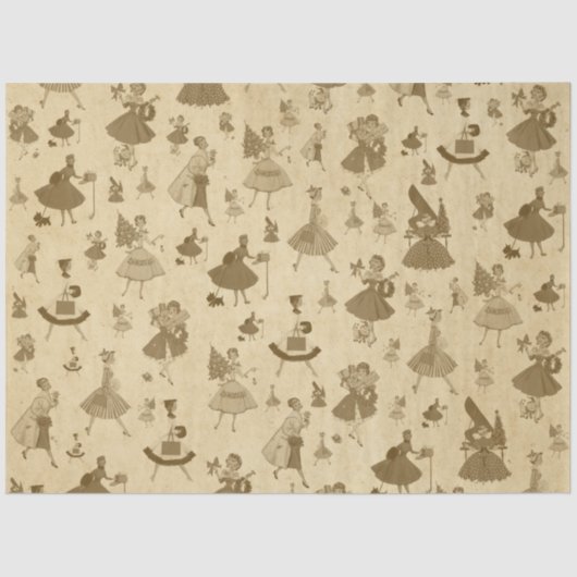 1950のヴィンテージクリスマスシリーズデザイン3 薄葉紙 (正面)