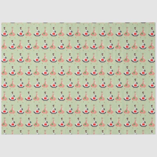 1950のヴィンテージクリスマスシリーズデザイン4 薄葉紙 (正面)