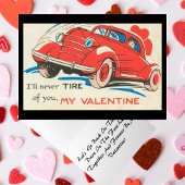1950のヴィンテージ赤クラシック車バレンタイン シーズンカード