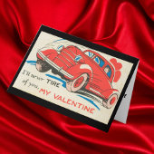1950のヴィンテージ赤クラシック車バレンタイン シーズンカード