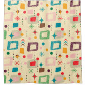 1950の原子パターン シャワーカーテン (正面)