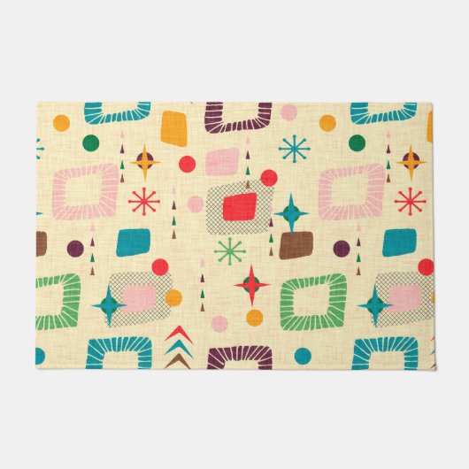 1950の原子パターン ドアマット (正面)