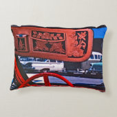 1950の車の窓ビュー革たばこ自動 アクセントクッション (裏面)