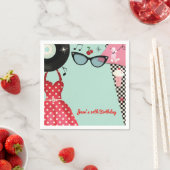 1950の50のドレスアップレトロヴィンテージパーティー スタンダードカクテルナプキン (インサイチュ)