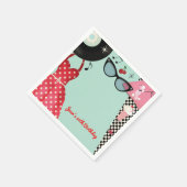 1950の50のドレスアップレトロヴィンテージパーティー スタンダードカクテルナプキン (角)