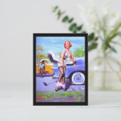 1950のPin-up Girlポストカード ポストカード (スタンド正面)