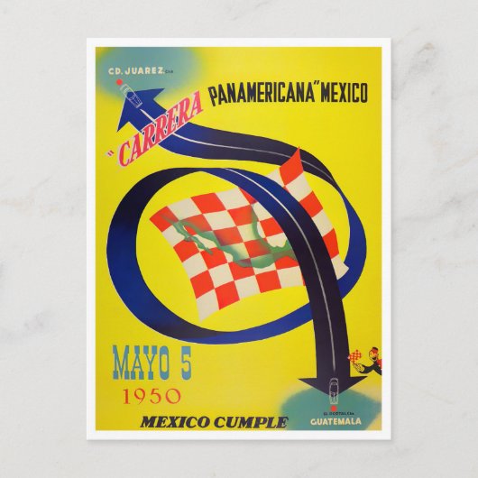 1950カレラパナメーカービンテージカーレース ポストカード (正面)
