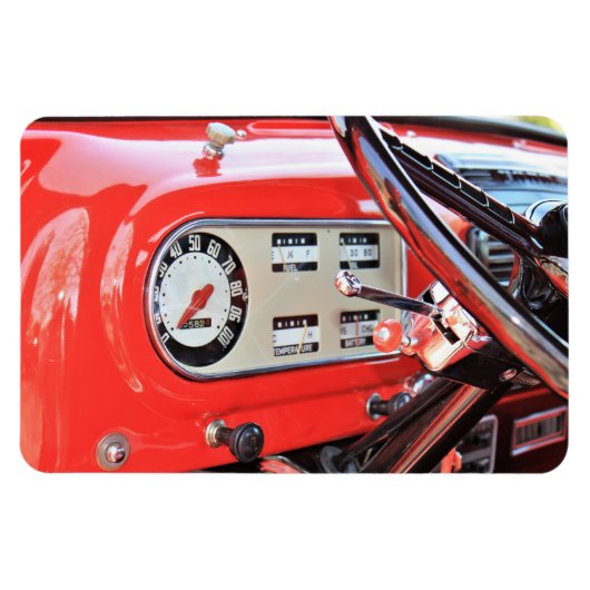 1950クラシック年ピックアップトラックダッシュボード マグネット (横)