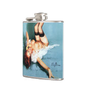 1950クラシックsヴィンテージはP上の女の子をピン留めする フラスク (左)