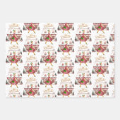 1950クリスマスヴィンテージレディショッピング ラッピングペーパーシート (正面)
