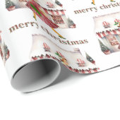 1950クリスマスヴィンテージレディショッピング ラッピングペーパー (ロールコーナー)