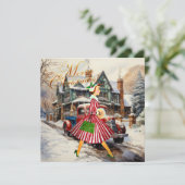 1950クリスマスヴィンテージレディ カード (スタンド正面)