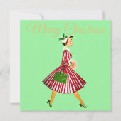 1950クリスマスヴィンテージレディ カード (正面)