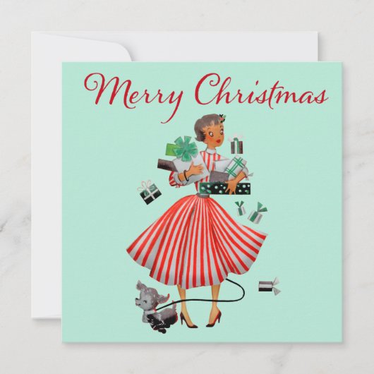 1950クリスマスヴィンテージレディ カード (正面)