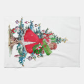 1950クリスマスヴィンテージレディ キッチンタオル (横)