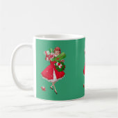 1950クリスマスヴィンテージレディ コーヒーマグカップ (左)