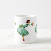 1950クリスマスヴィンテージレディ コーヒーマグカップ (中央)