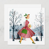 1950クリスマスヴィンテージレディ シーズンカード (正面/裏面)