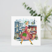 1950クリスマスヴィンテージレディ シーズンカード (スタンド正面)