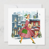 1950クリスマスヴィンテージレディ シーズンカード (正面)