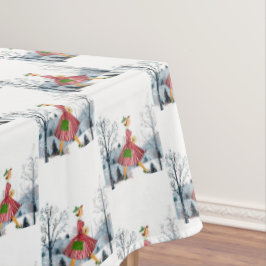 1950クリスマスヴィンテージレディ テーブルクロス