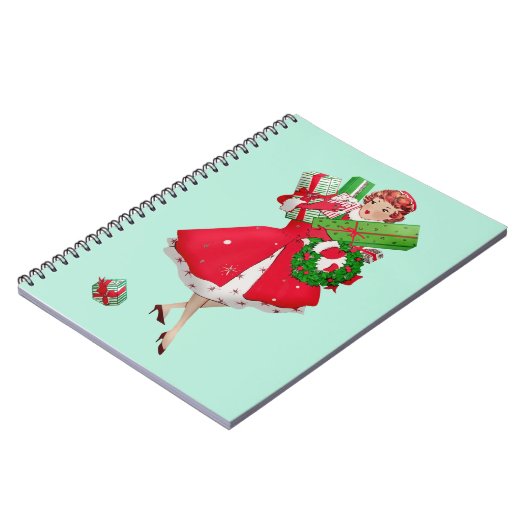1950クリスマスヴィンテージレディ ノートブック (左側)