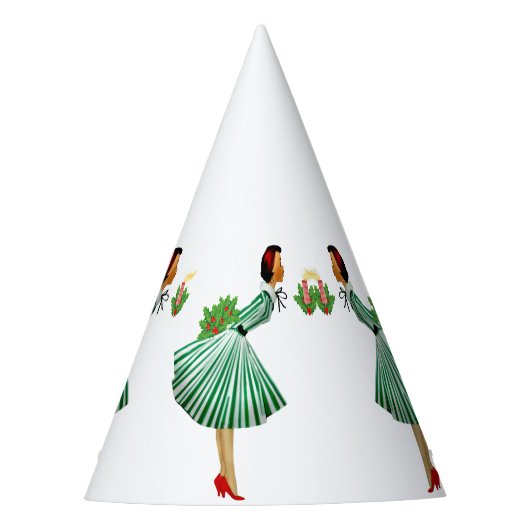 1950クリスマスヴィンテージレディ パーティーハット (正面)