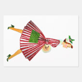 1950クリスマスヴィンテージレディ ラッピングペーパーシート (正面3)