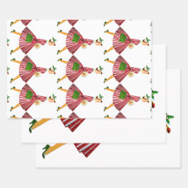 1950クリスマスヴィンテージレディ ラッピングペーパーシート