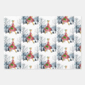 1950クリスマスヴィンテージレディ ラッピングペーパーシート (正面)