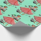 1950クリスマスヴィンテージレディ ラッピングペーパー (角)