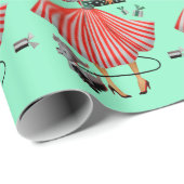 1950クリスマスヴィンテージレディ ラッピングペーパー (ロールコーナー)