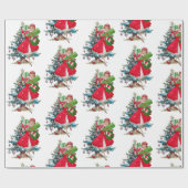 1950クリスマスヴィンテージレディ ラッピングペーパー (フラット)