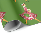 1950クリスマスヴィンテージレディ ラッピングペーパー (ロールコーナー)