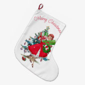1950クリスマスヴィンテージレディ ラージクリスマスストッキング (正面 (吊り時))