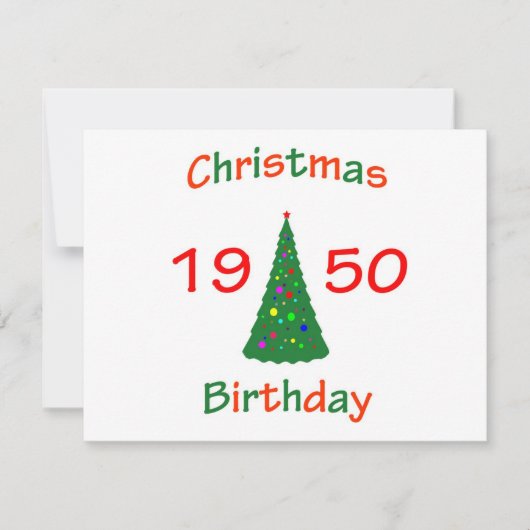 1950クリスマス誕生日 シーズンカード (正面)
