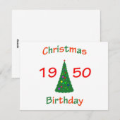 1950クリスマス誕生日 シーズンカード (正面/裏面)